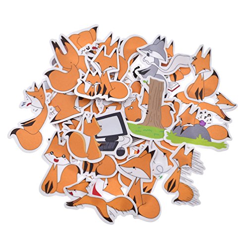 Kesheng 40x Aufkleber Sticker Fuchs Khaki Orange Tagbuch Reisebuch Scrapbooking DIY von Kesheng