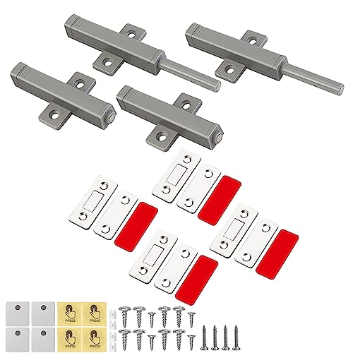 Kesheng Cabinet Door Rebound Device Set, with 4 Pack Push to Open Door Opener and 4 Pack Magnets for Cupboard Doors, Magnetic Catch, for Heavy Duty Push Open Magnetic Push Door Opener Cabinet von Kesheng