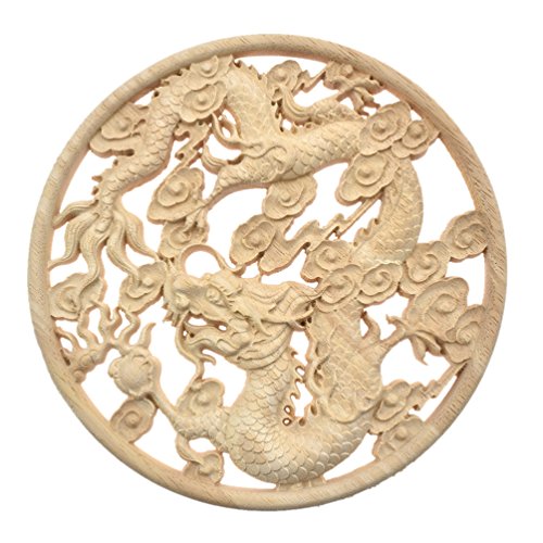 Kesheng Holzornament Drache Schnitzerei Rund für Möbel Schrank Wand Dekoration MEHRWEG Kesheng Holzornament Drache Schnitzerei Rund für Möbel Schrank Wand Dekoration MEHRWEG von Kesheng