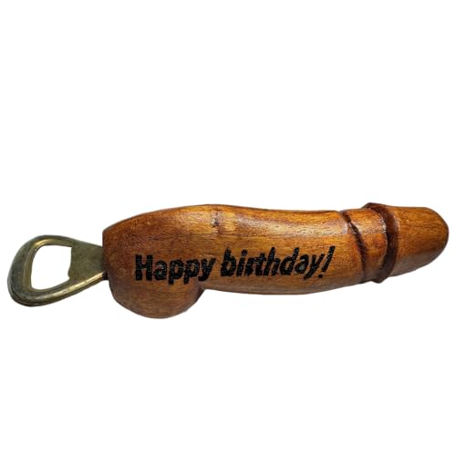 Premium Handgefertigter Flaschenöffner aus Holz – Lustiger Party-Flaschenöffner – Personalisiert mit Gravur – Geschenk für Männer – Braun, 15 cm von Keskin