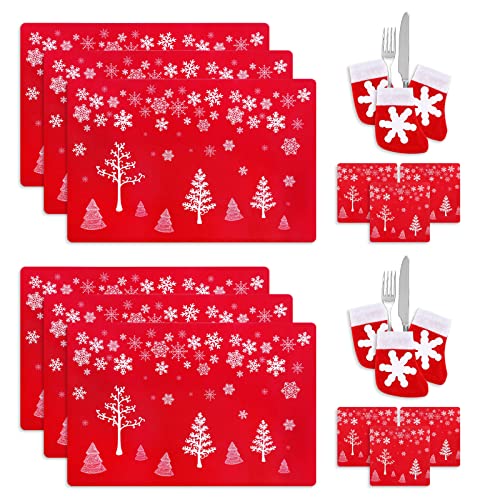Kesote Tischset Abwaschbar Platzsets 6er Set Tischsets Weihnachten Platzset Filz Platzdeckchen Kinder Rot Tischuntersetzer Kesote Tischset Abwaschbar Platzsets 6er Set Tischsets Weihnachten Platzset Filz Platzdeckchen Kinder Rot Tischuntersetzer von Kesote