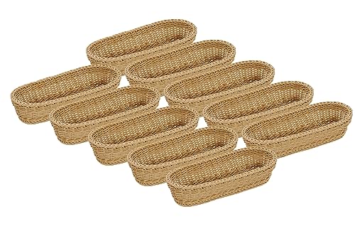 10er SET KESPER 17848 Baguette-Korb 41 x 13,5 x 7 cm, Kunststoffgeflecht/Brotkorb/Obstkorb von Kesper