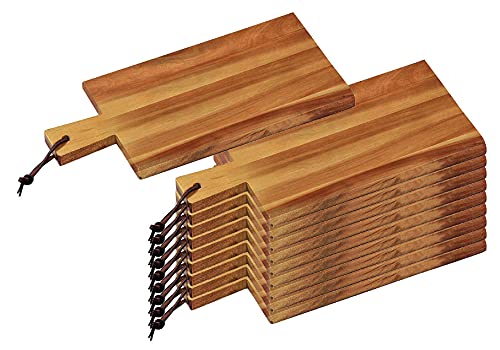 10er SET KESPER 28192 Schneid- u. Servierbrett aus Akazienholz mit Griff und Schlaufe/Vesperbrett/Brotzeitbrett von Kesper