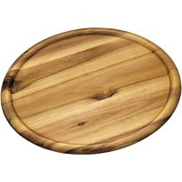 2 Stück Kesper Pizzateller aus Akazienholz, Ø 32 x 2 cm, mit Saftrinne, FSC-zertifiziert, Brotzeitplatte, Brotzeitbrett, Servierplatte aus Holz von Kesper