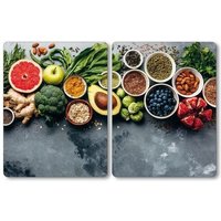 Kesper - Herdabdeckplatten healthy food, 2er-Set, Glas von Kesper
