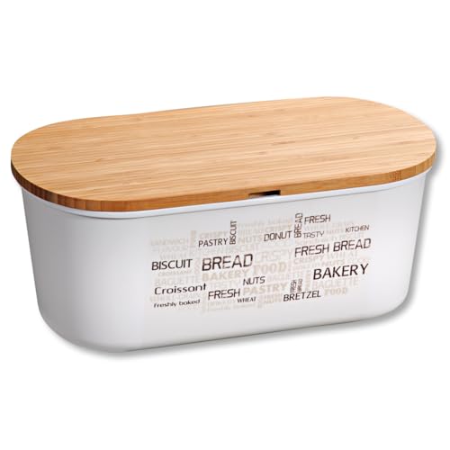 KESPER® | Brotbox mit Bambus-Schneidebrett – Material: Kunststoff (PET), Bambus - FSC®-zertifiziert, spülmaschinengeeignet, hygienisch & geschmacksneutral, Maße: 34 x 14 x 18 cm | 38500 von Kesper