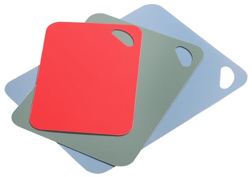 KESPER 30952 | Flexible Schneidunterlage, 3er Set, Material: Kunststoff (PE), rot, Mint, hellblau in DREI Größen von Kesper