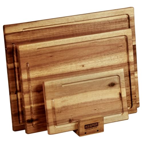 KESPER | 3er Set Schneidebrett inklusive Ständer, Material: Akazie, Maße: 40 x 30 x 1,5cm, Farbe: Braun | 28130 KESPER | 3er Set Schneidebrett inklusive Ständer, Material: Akazie, Maße: 40 x 30 x 1,5cm, Farbe: Braun | 28130 von Kesper