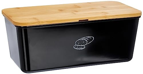 KESPER | Brotbox, Material: Melamin, Bambus, Maße: B: 34 x T: 18 x H: 14 cm, Farbe: Schwarz, Braun | 58091 von Kesper