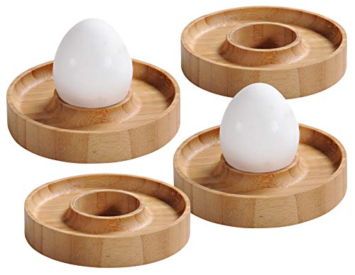 KESPER | Eierbecher, 4er Set, Material: Bambus, Maße: Ø 10 cm, Höhe: 2 cm, Farbe: Braun | 58165 von Kesper