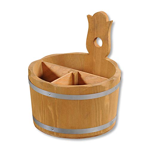 KESPER 69295 Aufbewahrungsbox/Besteckbehälter Ø 17 cm, H: 20 cm, Kiefernholz von Kesper