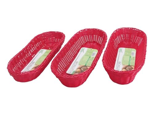 KESPER 7104739371035 3er-Set Baguette-Korb rot von Kesper