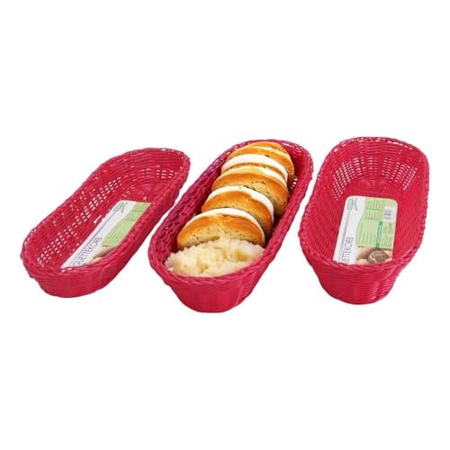 KESPER 7104739371035 3er-Set Baguette-Korb rot von Kesper
