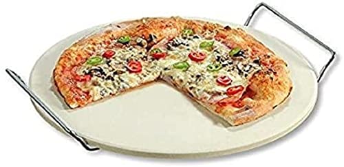 Kesper | Pizzastein, Material: Cordierit-Keramik, Metall, Maße: Ø 33 cm H: 1 cm, Farbe: Beige | 71550 von Kesper