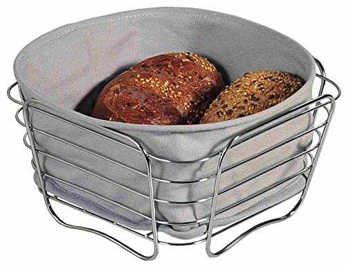 KESPER 90871 Brot- und Obstkorb Chrom, Grau, 21 x 21 x 11 cm von Kesper