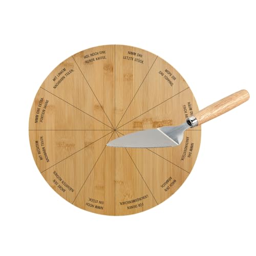 KESPER | Drehplatte inkl. Tortenheber, Material: Bambus, Edelstahl, Maße: 35 x 35 x 5,5 cm, Farbe: Braun, Silber | 58448 von Kesper