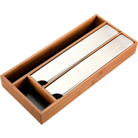 KESPER Folienspender "Schubladen-Folienspender mit praktischen Abreißkanten aus Edelstahl", (1 St.), aus FSC-zertifiziertem Bambus, mit 4 Fächern, Maße ca.: 42x19x5,4 cm von Kesper