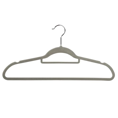 KESPER | Kleiderbügel - 25er Pack, Material: Kunststoff (ABS) mit Anti-Rutsch-Beflockung, Maße: 44,5 cm breit, Farbe: Grau | 16644 von Kesper