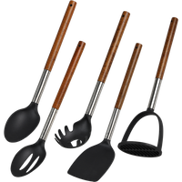 KESPER Kochbesteck-Set "5-er SET Küchenhelfer" aus FSC-zertifiziertem Akazienholz/Edelstahl/Kunststoff von Kesper