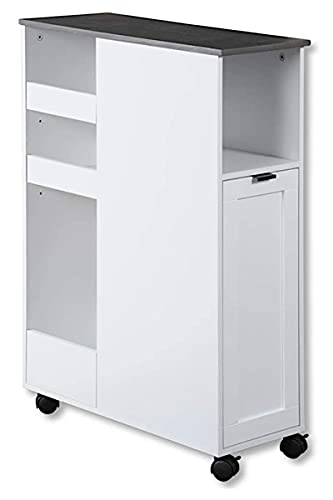 KESPER Nischenregal 24850-13 Spanplatte weiß mit Lenkrollen/Servierwagen von Kesper