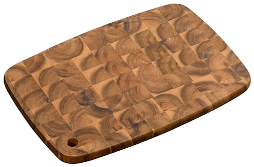 KESPER | Profi-Schneidbrett mit Aufhängeloch, Material: Akazienholz (Stirnholz), Maße: 40 x 28 x 2 cm, Farbe: Braun, Natur | 28153 von Kesper