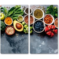 KESPER Schneide- und Abdeckplatte "Multi-Glasschneideplatte, 2er, HealthyK.", (Set, 2 tlg.), zum Schneiden und Abdecken von Kesper