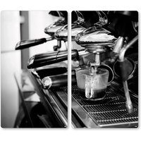 KESPER Schneide- und Abdeckplatte "Multi-Glasschneideplatte, 2er, mit Kaffeemotiv", (Set, 2 tlg.), zum Schneiden und Abdecken von Kesper