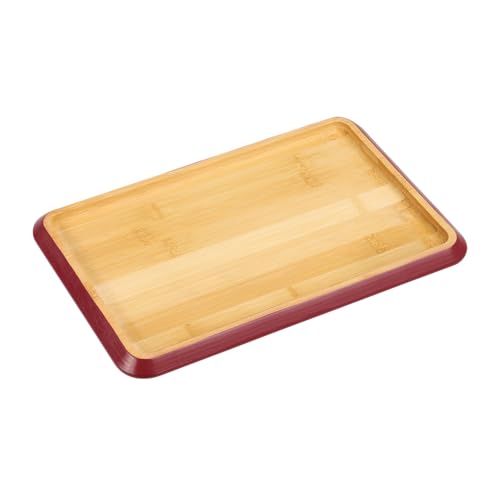 KESPER | Servierbrett | Material: Bambus - FSC®-Zertifiziert | mit BIOFA-Öl | Maße: 30, 5 x 20 x 2 cm | Farbe: Braun mit beerefarbenem Rand | Serviertablett Holz | 58370 von Kesper