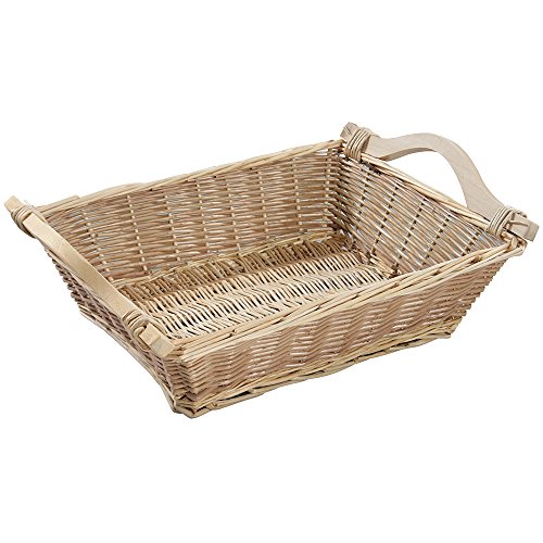 Kesper 17908 Bufettkorb mit Holzgriffen aus Weide, 46 x 33 x 15 cm von Kesper