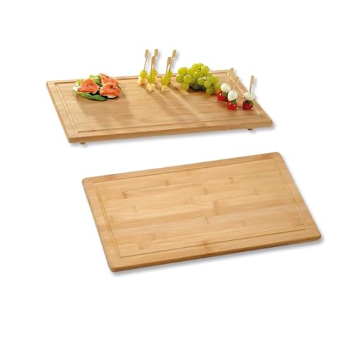 Kesper - 2 Stück Schneide- und Abdeckplatte - 100% FSC Bambusholz - 50 x 28 x 4 cm - Ceranfeldabdeckung von Kesper