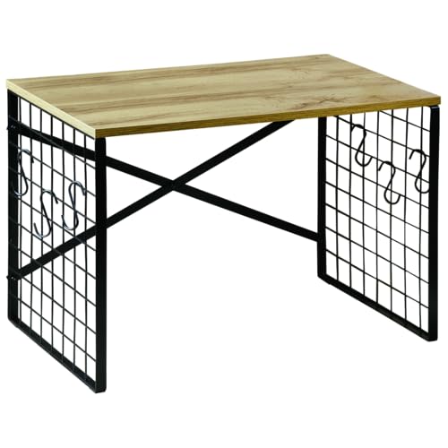 Kesper| Mikrowellenregal, Material: Eichendekor/Metall, Maße: B: 52 x T: 32,5 x H: 36,5cm, Farbe: schwarz/Natur| 27831 von Kesper