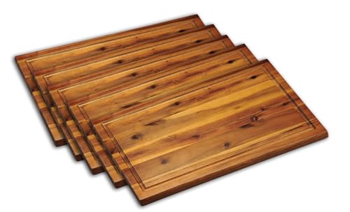 Kesper 28181 | 5 er Set Schneide- und Servierbrett aus Akazie, Akazienholz, Braun, 40 x 26 x 1.5 cm von Kesper