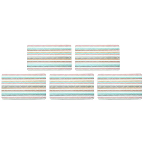 Kesper 31254 Dekor-Frühstücksbrettchen mit Streifen, Melamin, eckig 23,5 x 14,5 x 0,4 cm, mehrfarbig (5er Pack) von Kesper
