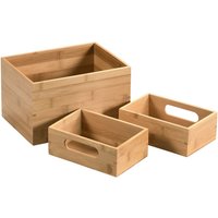 Kesper 3er Set Ordnungsboxen aus FSC-Bambus, Holz Aufbewahrungsboxen für Wohnbereich & Kinderzimmer, stapelbar von Kesper