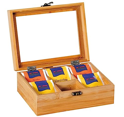 Kesper 50902 Tee-Box aus Bambus, Maße - 21.7 x 16 x 9 cm von Kesper