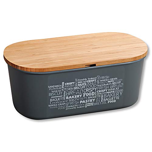 KESPER | Brotbox, Material: Bambus, Kunststoff, Maße: B 34 x T 18 x H 14 cm, Farbe: Grau | 58501 von Kesper