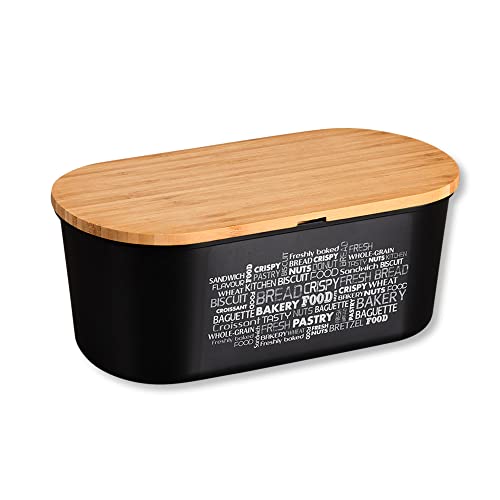 Kesper | Brotbox, Material: Melamin, Bambus, Maße: B: 34 x H: 14 x T: 18 cm, Farbe: Schwarz,Braun | 58503 von Kesper