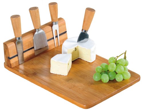 Kesper | Käseschneidebrett mit Besteck, Material: Bambus, Edelstahl, Maße: 30 x 20 x 8 cm, Farbe: Weiß | 58641 13 von Kesper