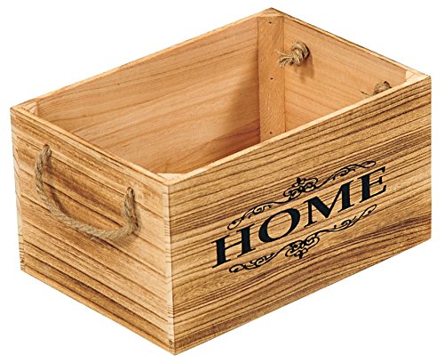 KESPER 69492 Aufbewahrungs- & Deko-Kiste HOME 30 x 21 x 16 cm, Paulowniaholz/Holzkiste/Dekokiste von Kesper