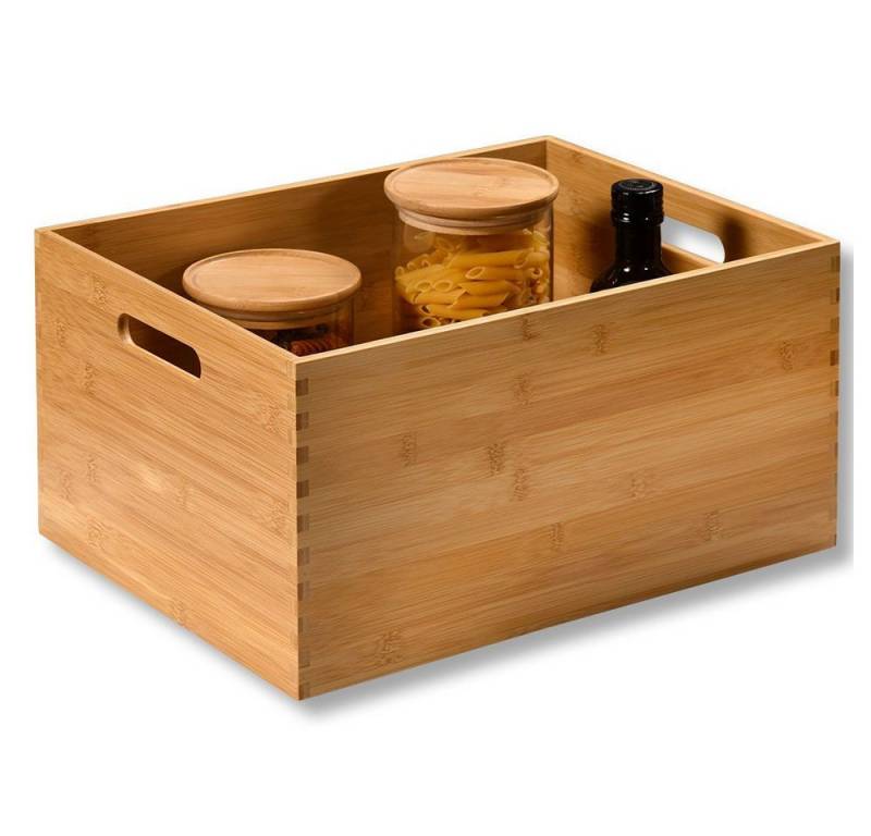 Kesper Aufbewahrungsbox, Aufbewahrungsbox Bambus, FSC, mit Stapelleiste, 38,5 x 28,5 x 20 cm von Kesper