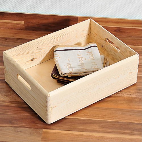 Kesper Aufbewahrungsbox, Pinienholz, Number: 2 Pieces, 40 cm x 30 cm x 14 cm von Kesper