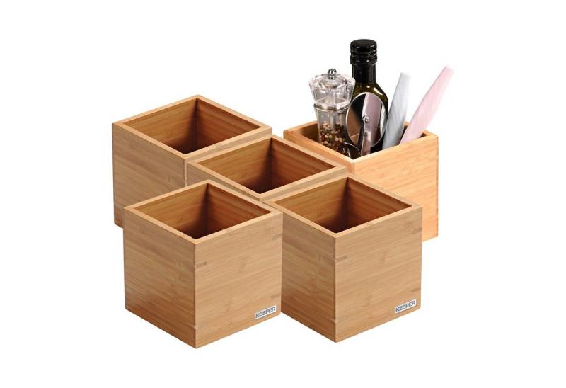 Kesper Aufbewahrungsbox 5er Set Küchenutensilienbox / Aufbewahrungsbox - Bambus von Kesper