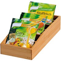 Kesper Aufbewahrungsbox aus Bambus, 15 x 35 x 10 cm, FSC-zertifizierte Holzbox für Suppen- und Soßentüten, auch für Tee geeignet von Kesper