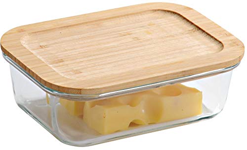 Kesper Aufbewahrungsglas mit Bambusdeckel, 17 x 12,5 x H6 cm, Frischhaltedose aus Glas, mit luftdichtem Verschluss, FSC Kesper Aufbewahrungsglas mit Bambusdeckel, 17 x 12,5 x H6 cm, Frischhaltedose aus Glas, mit luftdichtem Verschluss, FSC von Kesper