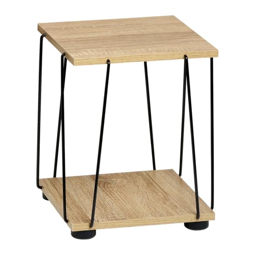 Kesper Beistelltisch – FSC®-zertifizierte Holzoptik – 31,5 x 31,5 x 38,5 cm – Metallgestell – Kleiner Sofatisch – moderner Couchtisch – 2 Ablagen – stabil – einfacher Aufbau - 18460 von Kesper