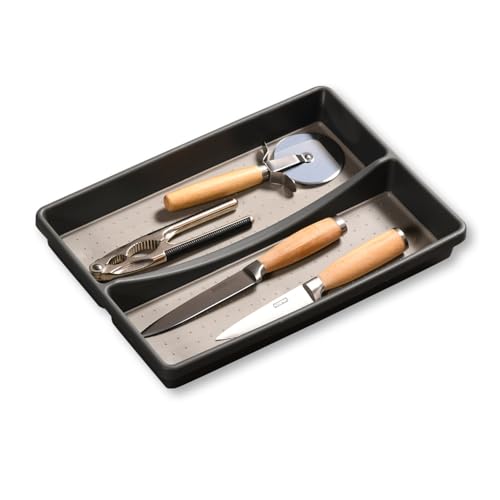 Kesper | Besteckkasten - Besteckeinsatz für die Schublade, Material: Kunststoff (PP), Maße: B 24 x T 32,5 x 4,5 cm, Farbe: Grau | 30093 von Kesper