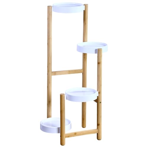 Kesper | Blumenständer, Material: FSC-zertifizierter Bambus, Maße: B: 48 x H: 78 x T: 42cm, Farbe: natur/weiß | 17276 von Kesper