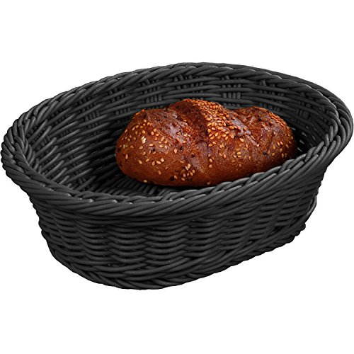 Kesper Brot-Obstkorb oval aus Vollkunststoff in schwarz, Plastik, 25 x 20 x 8.5 cm von Kesper