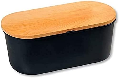 Kesper | Brotbox, Material: Kunststoff, Buchenholz, Maße: 33,5 x 18 /Höhe: 14 cm, Farbe: Schwarz, Braun | 85091 von Kesper