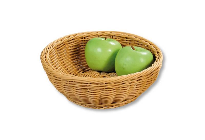 Kesper Brotkorb Kesper Brotkorb Rund Ø 24 cm – Kunststoff Braun/Natur Optik, Kunststoffgeflecht, Lebensmittelgeeignet, spülmaschinengeeignet von Kesper